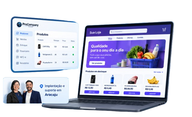 Painel do ERP e loja virtual sincronizados